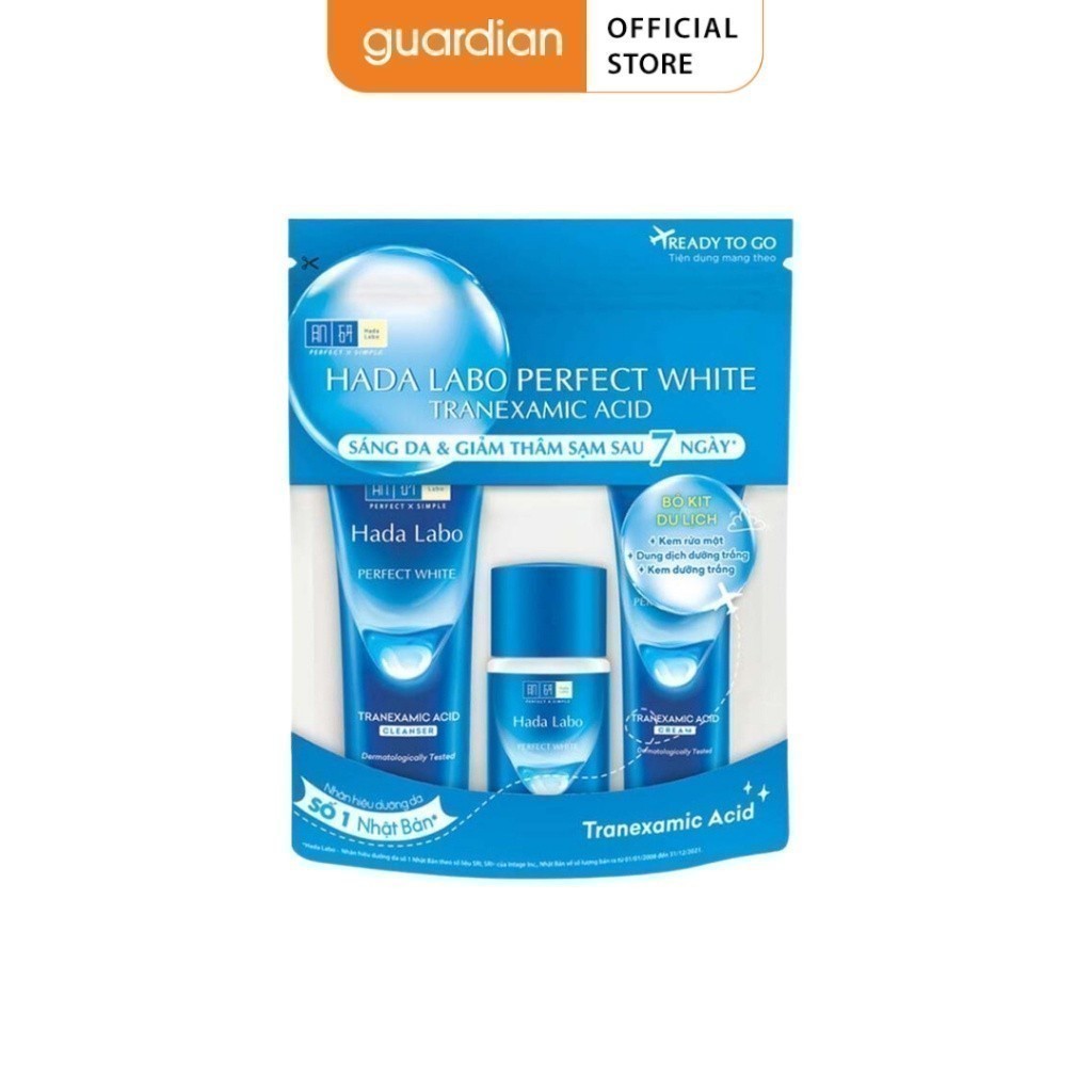 Bộ Giúp Dưỡng Sáng Tối Ưu Perfect White Travel Hada Labo 47Gr