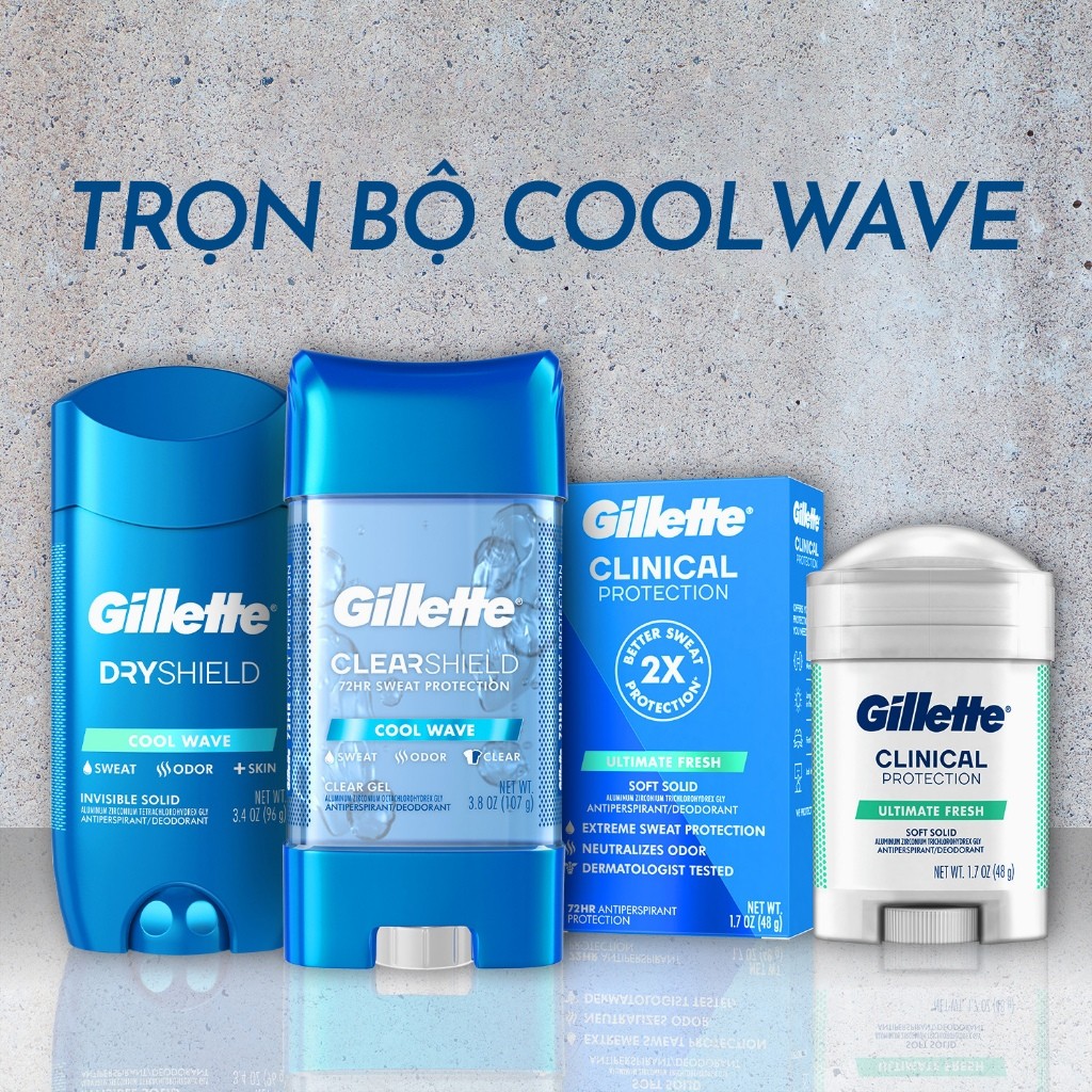 Ảnh Gel Khử Mùi & Hỗ Trợ Giảm Tiết Mồ Hôi Dành Cho Nam Gillette Cool Wave 107g 3