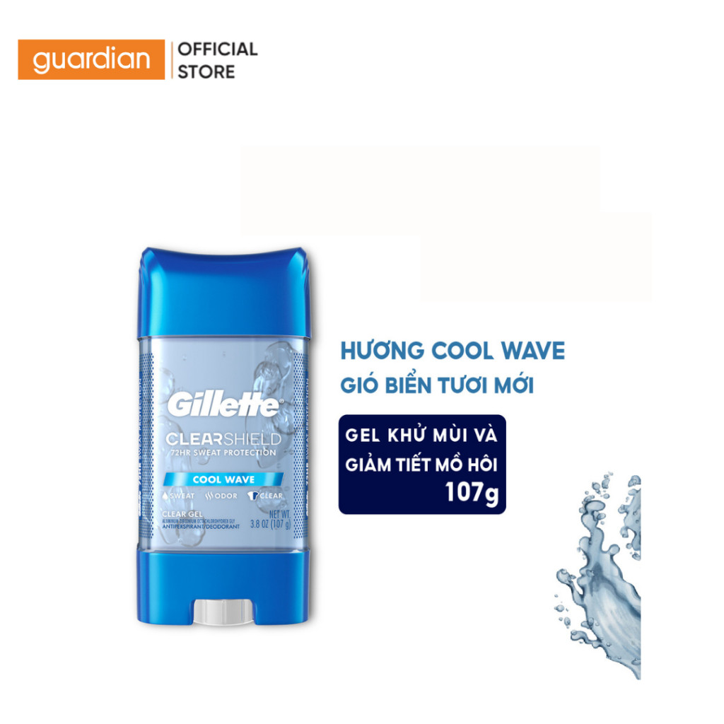 Ảnh Gel Khử Mùi & Hỗ Trợ Giảm Tiết Mồ Hôi Dành Cho Nam Gillette Cool Wave 107g 4