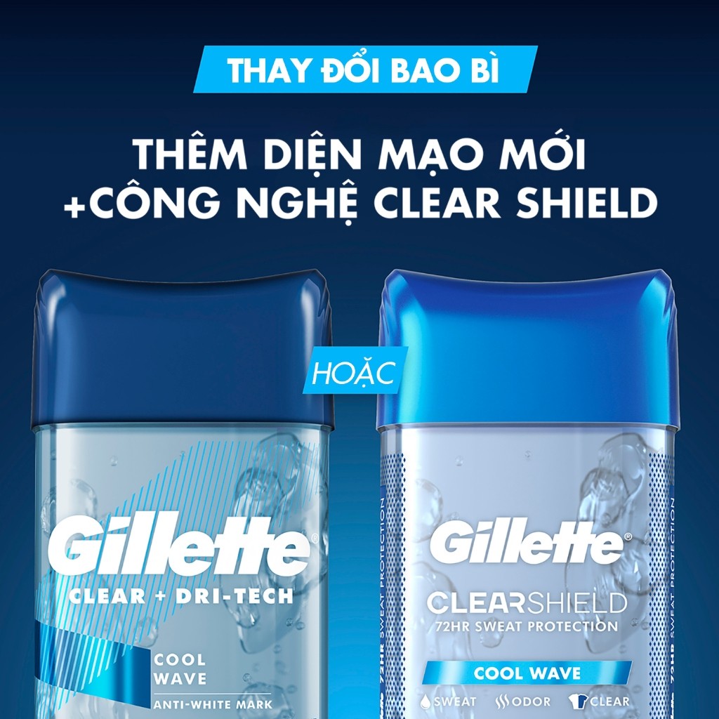 Ảnh Gel Khử Mùi & Hỗ Trợ Giảm Tiết Mồ Hôi Dành Cho Nam Gillette Cool Wave 107g 1