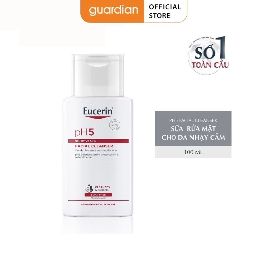 Sữa rửa mặt cho da nhạy cảm Eucerin Ph5 Facial Cleanser Sensitive Skin 100ml