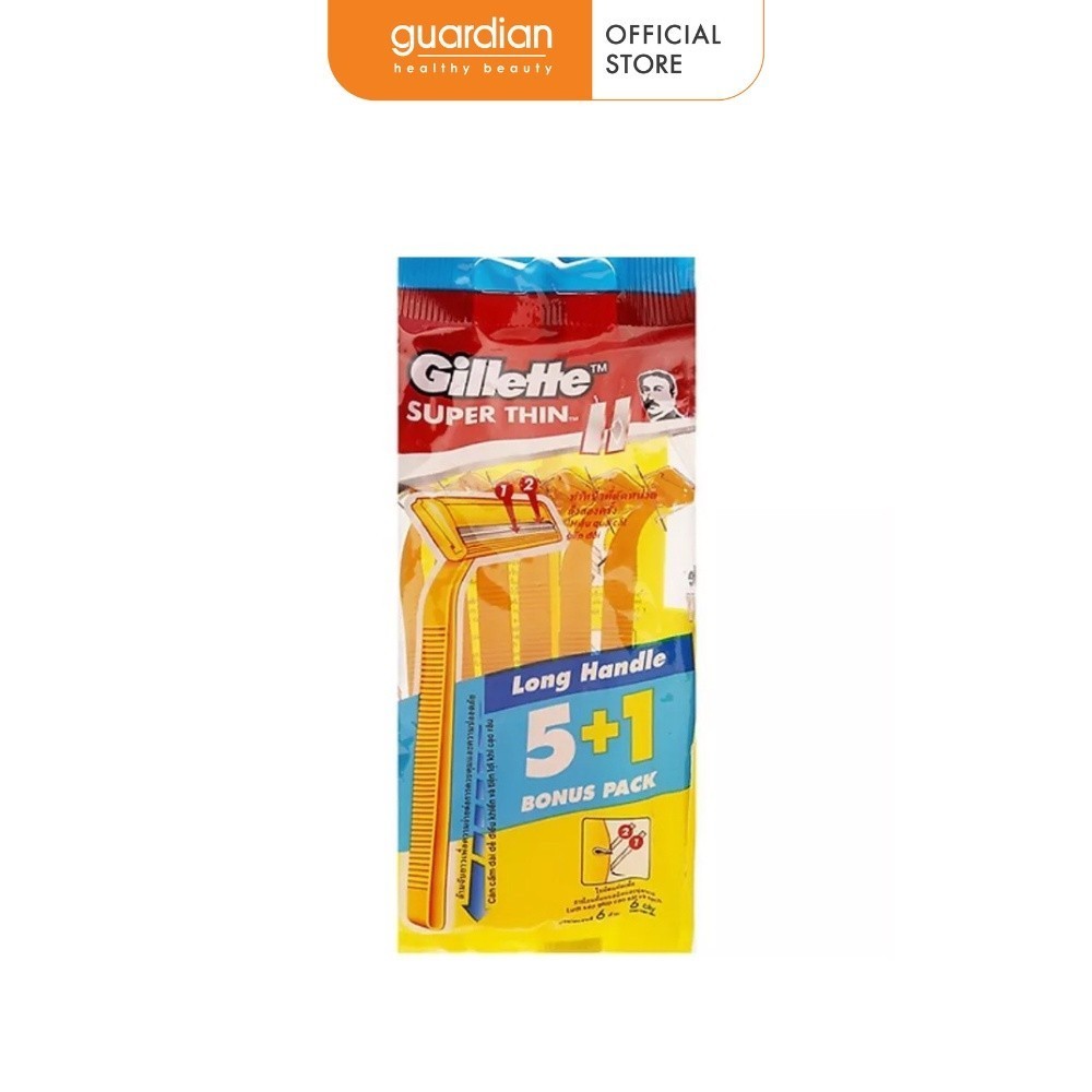 Dao Cạo Râu Gillette Super Thin - Gói 5+1 Cây