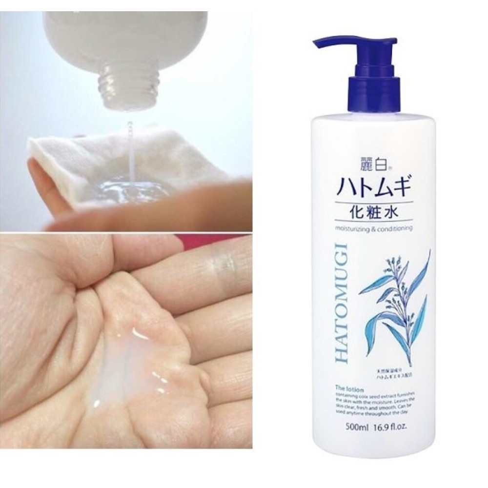 Ảnh Nước Hoa Hồng Hạt Ý Dĩ The Lotion Moisturizing & Conditioning Reihaku Hatomugi 500ml 2
