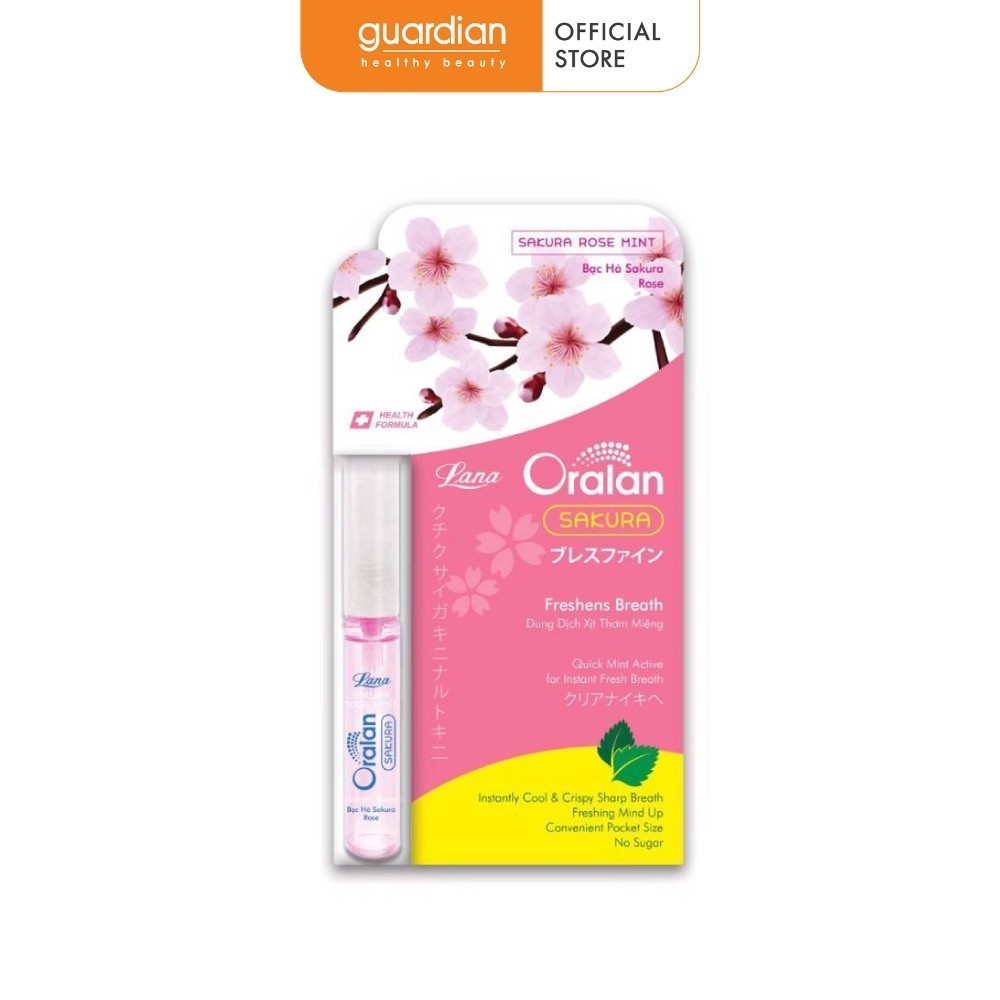 Dung Dịch Xịt Thơm Miệng Oralan Bạc Hà Sakura Rose Lana 8Ml