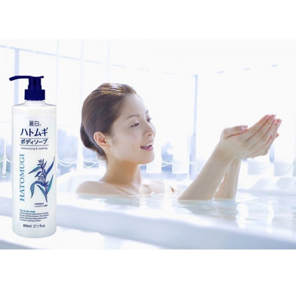 Ảnh Sữa Tắm Sáng Da Reihaku Hatomugi 800ml 3