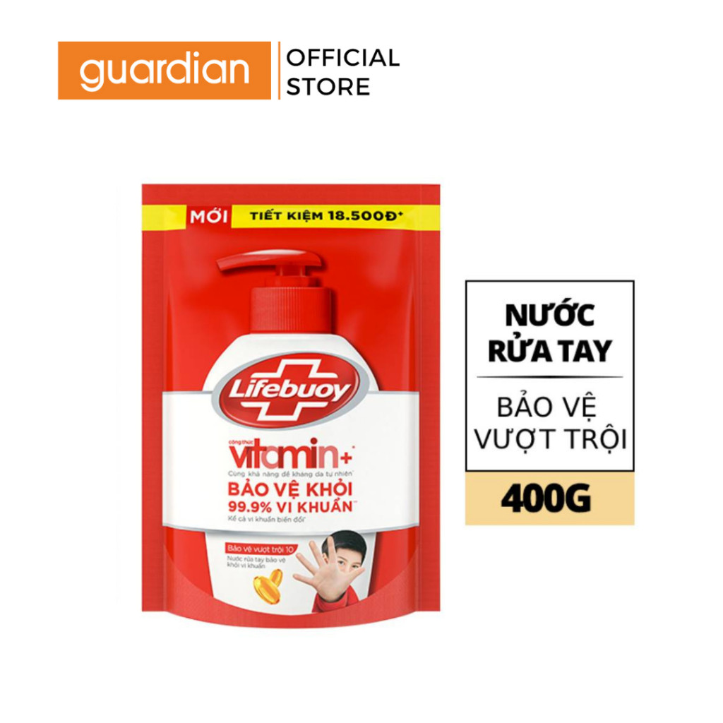 Nước Rửa Tay Lifebuoy Bảo Vệ Vượt Trội Túi 400g