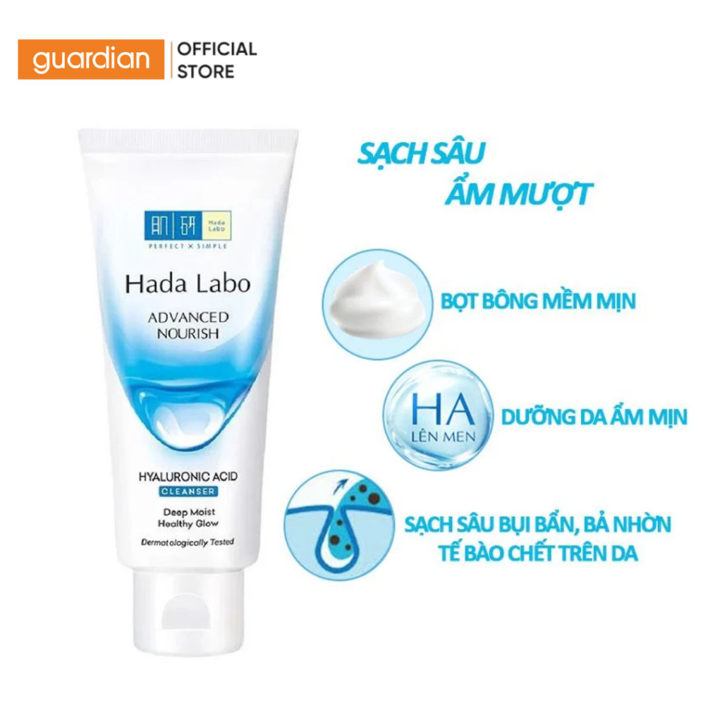 Ảnh Kem Rửa Mặt Dưỡng Ẩm Hada Labo Advanced Nourish Hyaluronic Acid Cleanser Guardian 80Gr 3