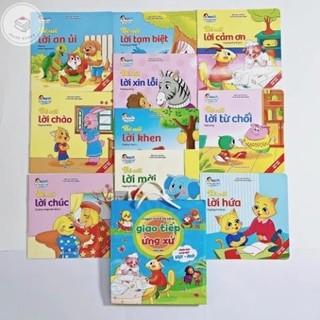 [Chuẩn NXB] Sách - Truyện tranh Ehon kỹ năng giao tiếp cho bé 2 tuổi song ngữ kèm file nghe (túi 10 cuốn)