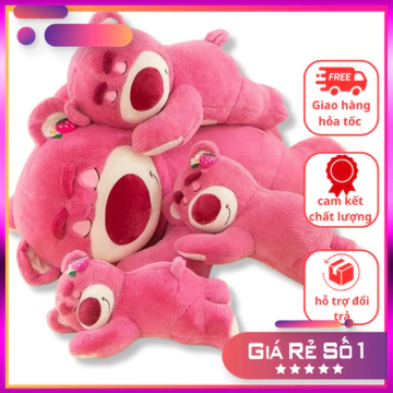 Gấu Bông Gấu Dâu Nằm Gấu Bông Dễ Thương Cute Cao Cấp Gấu Bông losto Gấu Bông Thú Nhồi Bông Mẫu Mới Gâu Cho Bé Gái