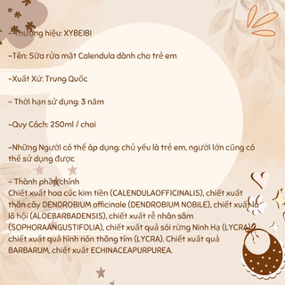 Sữa rửa mặt Dạng Bọt Hoa Cúc XYBEIBI  Dịu Nhẹ Cho Bé Từ 3 đến 15 Tuổi 250ml