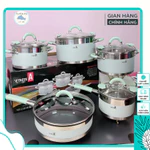 Bộ sứ Ceramic Amey Cao Cấp, bộ nồi 5 món 9 đáy dày dặn chống gỉ dùng cho mọi loại bếp - Tổng Kho Gia Dụng Lê Hà — ảnh 3