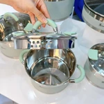 Bộ sứ Ceramic Amey Cao Cấp, bộ nồi 5 món 9 đáy dày dặn chống gỉ dùng cho mọi loại bếp - Tổng Kho Gia Dụng Lê Hà — ảnh 6