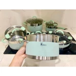 Bộ sứ Ceramic Amey Cao Cấp, bộ nồi 5 món 9 đáy dày dặn chống gỉ dùng cho mọi loại bếp - Tổng Kho Gia Dụng Lê Hà — ảnh 7