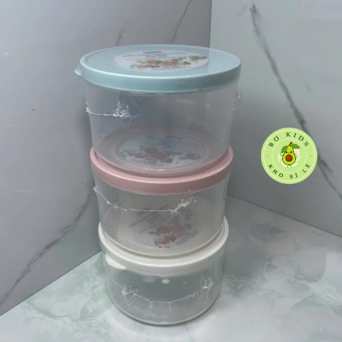 Hộp nhựa đựng thực phẩm nhựa Việt Nhật size vừa xinh 1000ml, Hộp Tròn 6528-1nắp dẻo đựng đồ ăn AMIZIN