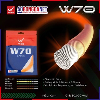 Dây Vợt Cầu Lông, Cước Cầu Lông Wika W70 Sợi bện Polymer Nylon 0.70mm Bền Đàn Hồi