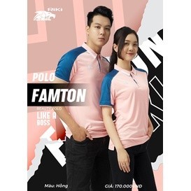 Áo polo nam nữ Riki Famton, áo thun có cổ tay ngắn phong cách thể thao thời trang năng động