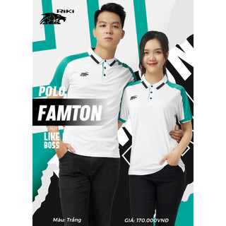 Áo polo nam nữ Riki Famton, áo thun có cổ tay ngắn phong cách thể thao thời trang năng động
