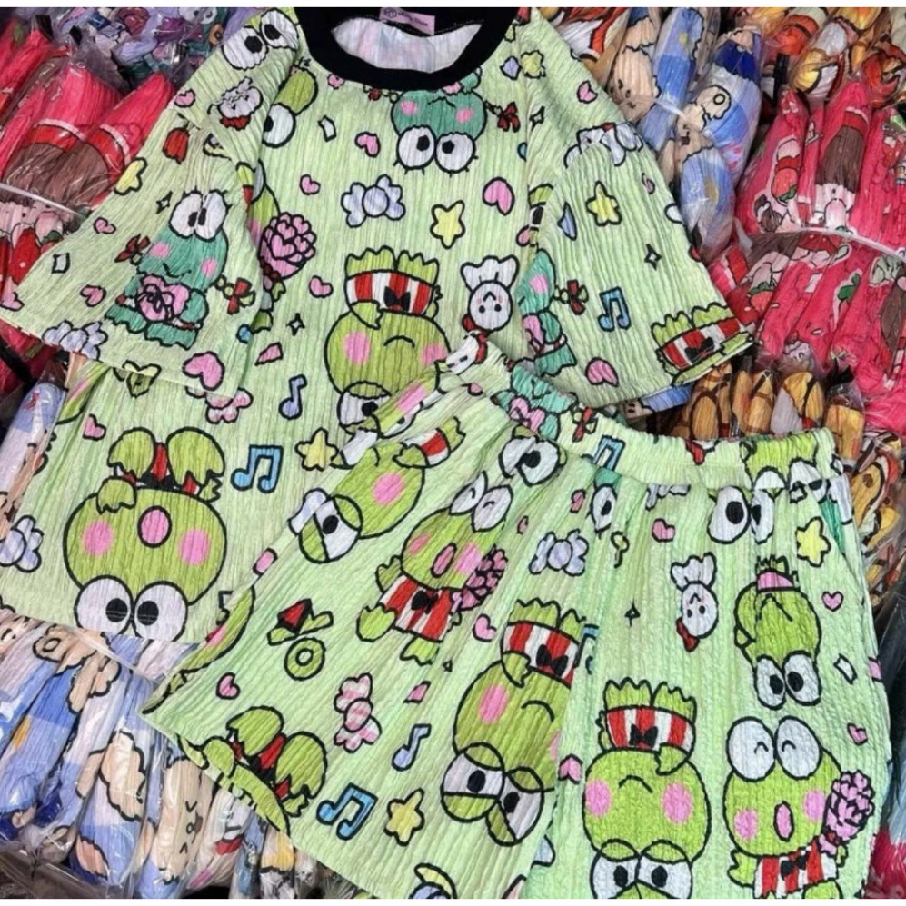 Bộ Hoạ Tiết Hoạt Hình Form Rộng, Kiểu Dáng Cute, Chất Vải Mềm Mát, Mặc Mùa Hè Cực Thoải Mái
