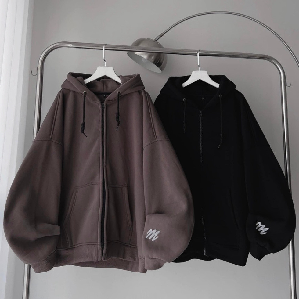 Áo Khoác Hoodie Phản Quang, Thiết Kế Dây Kéo Chắc Chắn, Vải Nỉ Lót Bông, Form Bigsize Rộng Rãi, Có túi trong tiện lợi