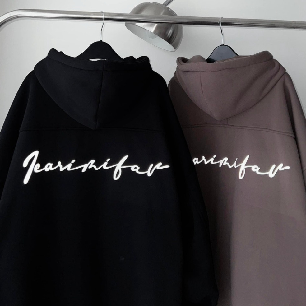 Áo Khoác Hoodie Phản Quang, Thiết Kế Dây Kéo Chắc Chắn, Vải Nỉ Lót Bông, Form Bigsize Rộng Rãi, Có túi trong tiện lợi