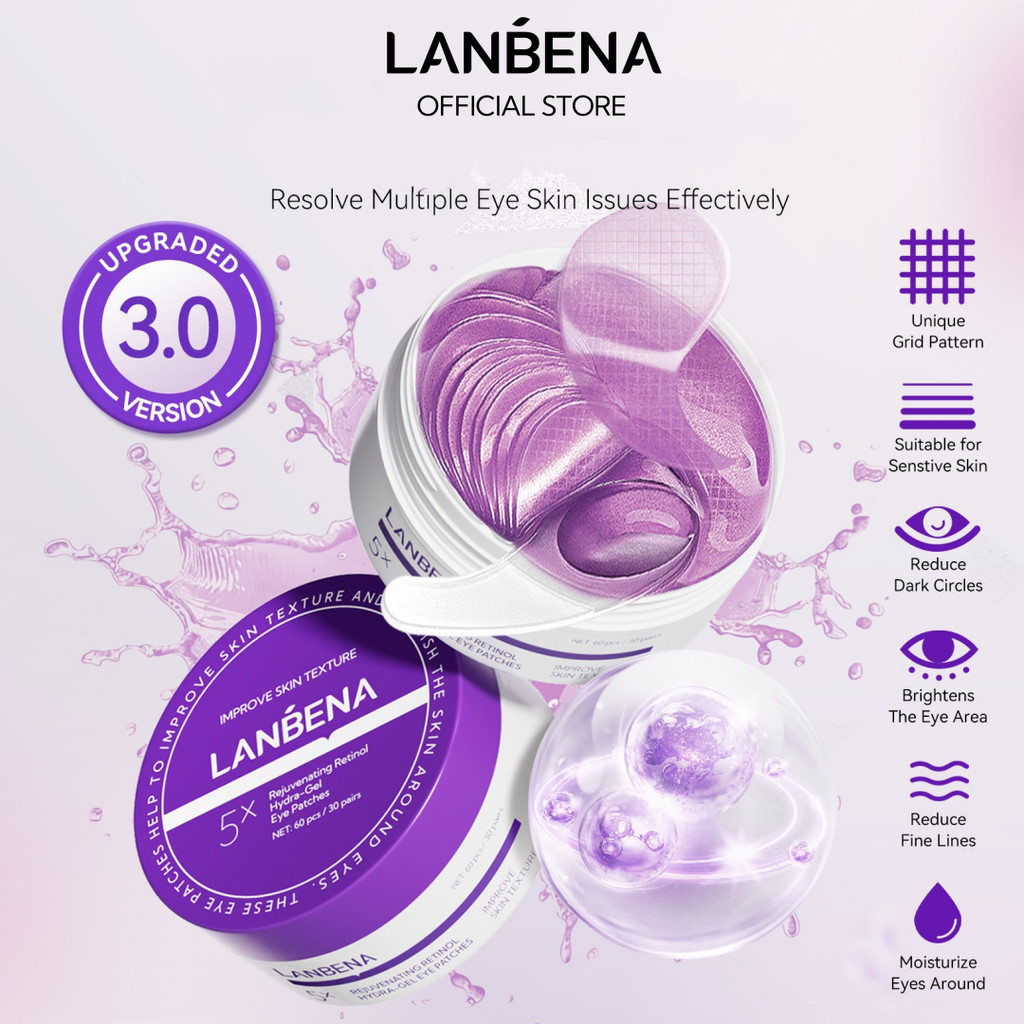 LANBENA Mặt nạ mắt 5x Retinol (60 miếng) - hỗ trợ chống lão hóa,giảm ...