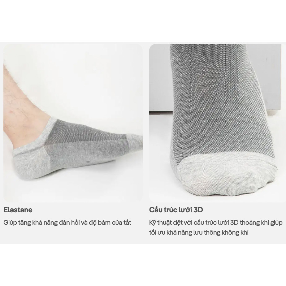 [MUA 2 GIẢM 5%]Pack 4 tất cổ ngắn casual mềm mại, thoáng khí, thấm hút mồ hôi tốt - Coolmate