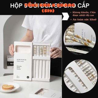Đũa Sứ Thiết Kế Hoạt Hình Đáng Yêu,Set 5 Đũa Sứ Gia Đình Cao Cấp - ĐŨA GỐM GIA DỤNG SIÊU BỀN CHỐNG TRƠN TRƯỢT