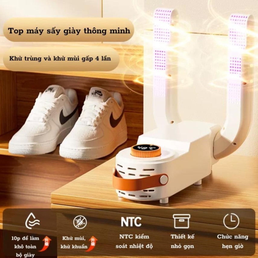 Máy sấy giày Shoe Dryer cao cấp có tia cực tím, khử mùi giày tất đa năng tiện ích, chống hôi chân, bảo hành 12 tháng