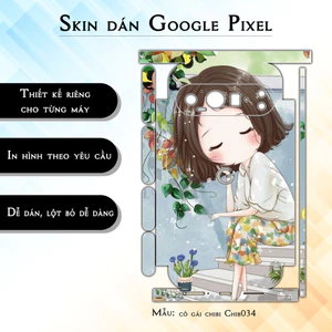 Miếng dán skin cho điện thoại Google Pixel 9 Pro cô gái chibi Chib034 | in hình theo yêu cầu