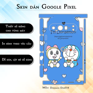 Miếng dán skin cho điện thoại Google Pixel 9 Pro Doremon Dor034 | in hình theo yêu cầu