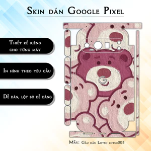 Miếng dán skin cho điện thoại Google Pixel 9 Pro Gấu dâu Lotso lotso005 | in hình theo yêu cầu