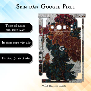 Miếng dán skin cho điện thoại Google Pixel 9 Pro Hoa cúc lsm020 | in hình theo yêu cầu