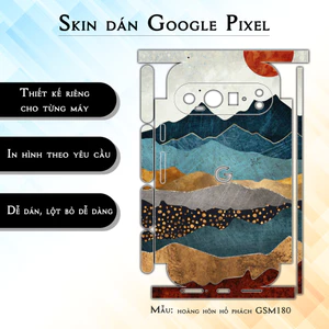 Miếng dán skin cho điện thoại Google Pixel 9 Pro hoàng hôn hổ phách GSM180 | in hình theo yêu cầu