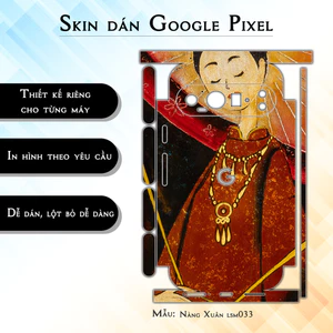 Miếng dán skin cho điện thoại Google Pixel 9 Pro Nàng Xuân lsm033 | in hình theo yêu cầu
