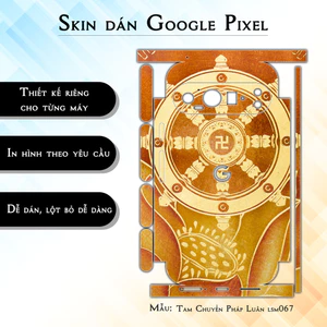 Miếng dán skin cho điện thoại Google Pixel 9 Pro Tam Chuyển Pháp Luân lsm067 | in hình theo yêu cầu