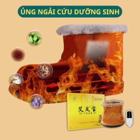 Ủng sưởi ấm chân ngải cứu, Túi chườm mắt, vai gáy thảo dược giúp giữ ấm và thư giãn - Nội địa Trung