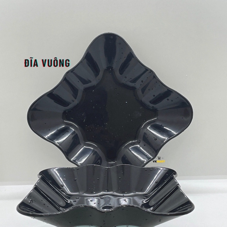 Hàng Chính Hãng Đĩa nhựa phíp vuông hoa (đen, nâu, xanh, trắng) Việt nhật 1251, 1252 đựng hướng dương, 247 Me&Be