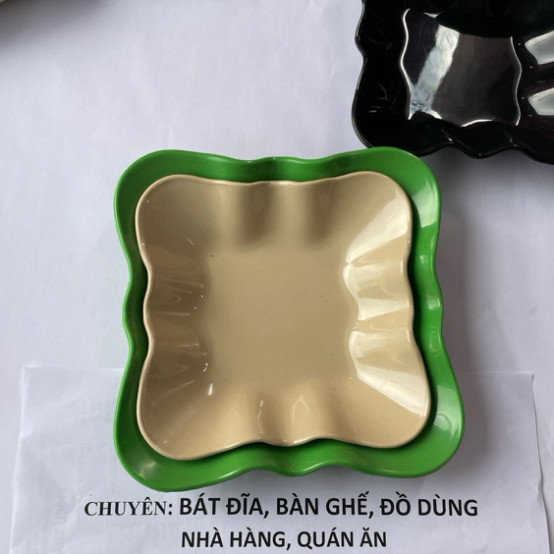 Hàng Chính Hãng Đĩa nhựa phíp vuông hoa (đen, nâu, xanh, trắng) Việt nhật 1251, 1252 đựng hướng dương, 247 Me&Be