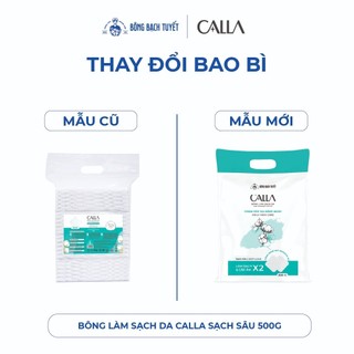Bông tẩy trang làm sạch da Bông Bạch Tuyết Calla Sạch Sâu 500Gr (600 Miếng/Gói)