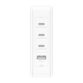 Adapter sạc nhanh Belkin 140W GaN BOOST CHARGE Rockstar màu trắng WCH014 - USB C x3, USB A x1