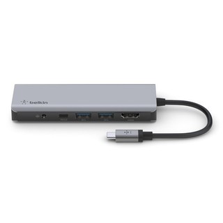 Hub USB-C Belkin 7-in-1 chính hãng – HDMI 4K, PD 100W, USB 3.0, Audio 3.5mm, khe SD/microSD