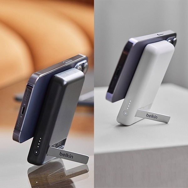 Pin sạc dự phòng không dây Belkin 5000mAh Magnetic 7.5W, có chân chống, kèm cáp USB-C 1m | BigBuy360 - bigbuy360.vn