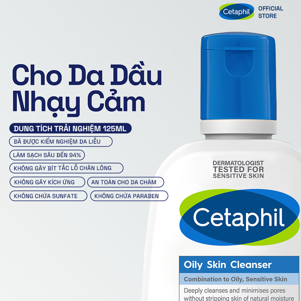 Ảnh Sữa rửa mặt dịu lành cho da dầu nhạy cảm CETAPHIL OILY SKIN CLEANSER 125ML 1