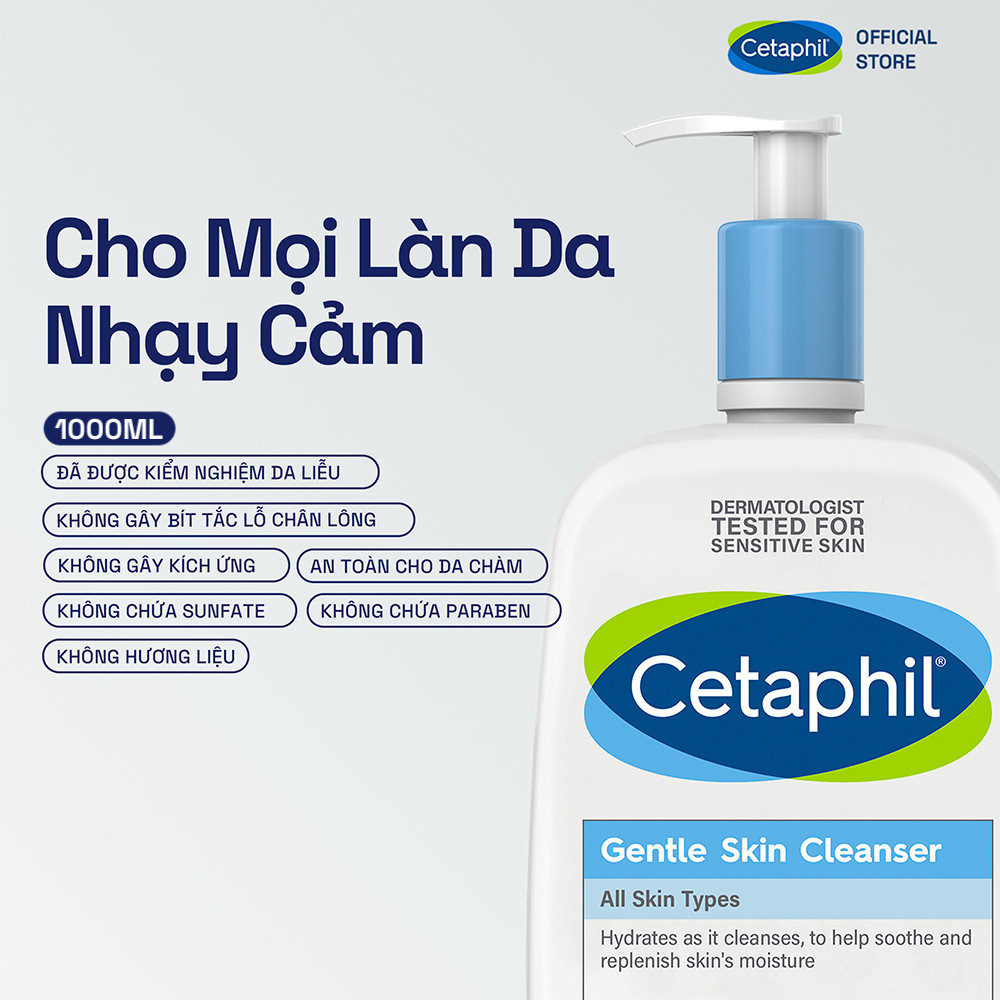 Ảnh [LIVE] Sữa rửa mặt dịu lành cho da nhạy cảm CETAPHIL GENTLE SKIN CLEANSER 1000ML 1