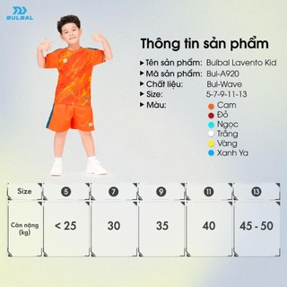 Bộ Quần Áo Bóng Đá Trẻ Em Bulbal Lavento Cao Cấp, Chất Vải Bul-Wave Thoáng Mát, Thiết Kế Ấn Tượng, Độc Đáo