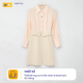 Váy sơ mi YODY liền thân chữ A VAN7116