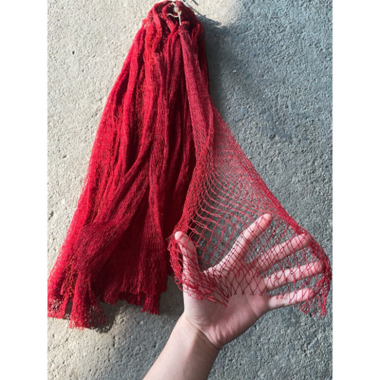 Lưới làm vợt cá dài 80cm dù đỏ - lưới dù thái lan ghép - vợt chuột, vợt cá, vợt bèo, mắt lưới 2p siêu bền abnzvcss666 ag