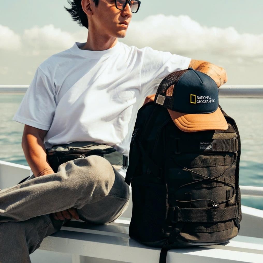 Nón kết, mũ lưỡi trai Trucker National Geographic vải kaki phối lưới form chẩn thời trang đường phố
