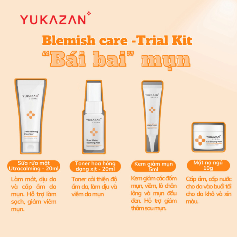 Ảnh Bộ Dùng Thử Yukazan Blemish Care Chăm Sóc Da Mụn Trial Kit ( 4 sản phẩm) - Giảm mụn viêm, giảm mụn 3