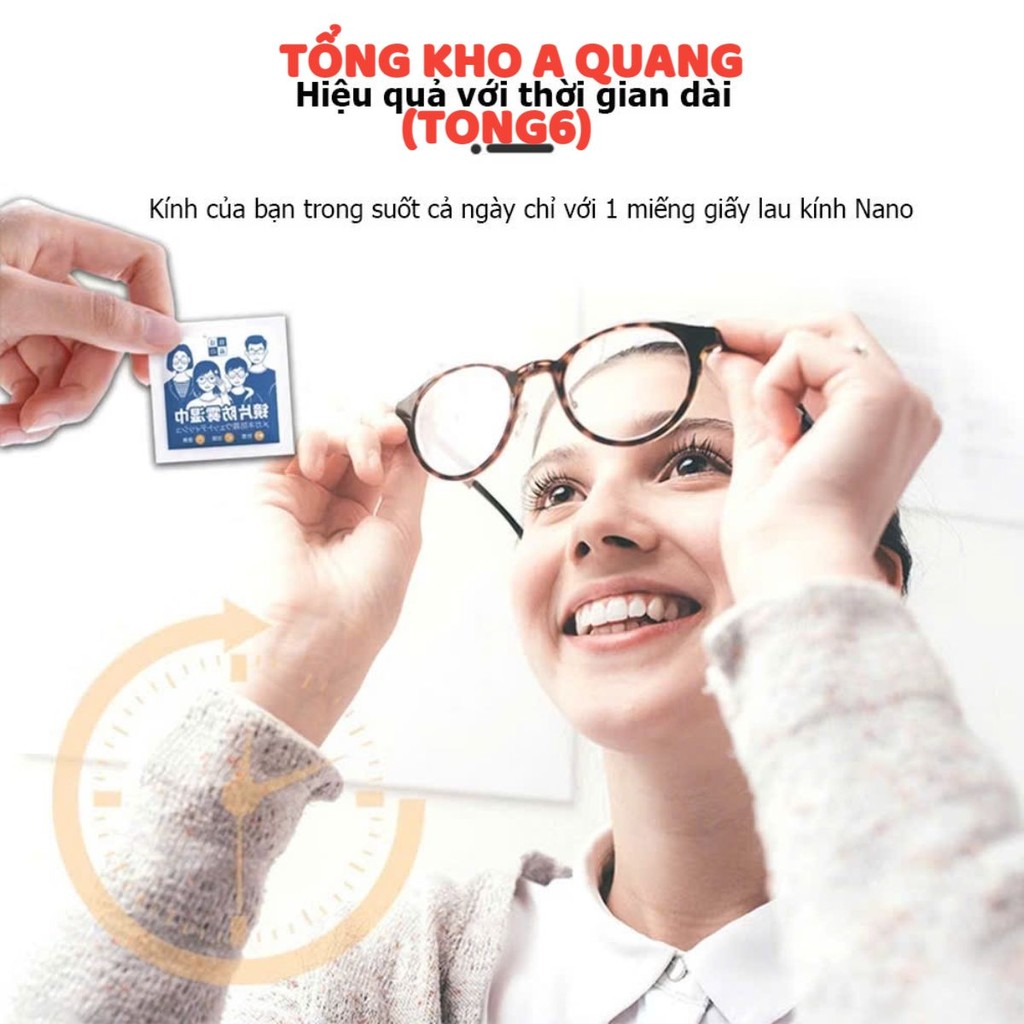 HỘP 100 KHĂN LAU KÍNH NANO CAO CẤP - Giấy Lau Kính Chống Mờ Hơi Nước,Khăn Lau Kính Nano Lau Kính Cận Siêu Sạch